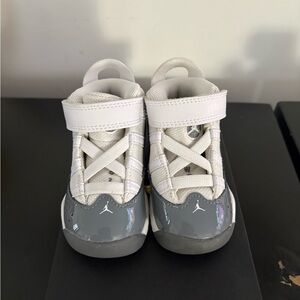 Jordan Kids White and Gray Sneakers